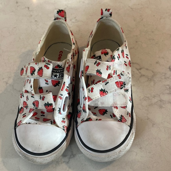 Converse Other - Girls strawberry converse Velcro shoes